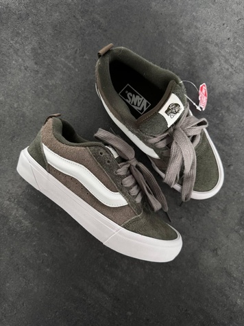 Кеди хакі з білим Vans KNU PLATFORM KHAKI 11130 фото