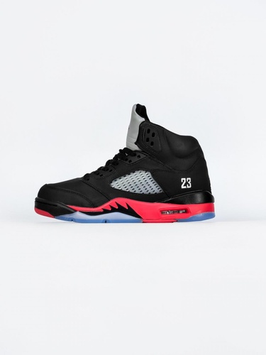Зимние баскетбольные кроссовки Nike Air Jordan 5 Retro Black Red 10232 фото
