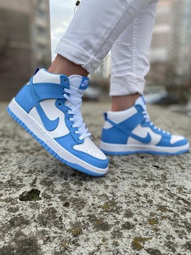 Кросівки Nike Dunk High Blue White 7112 фото