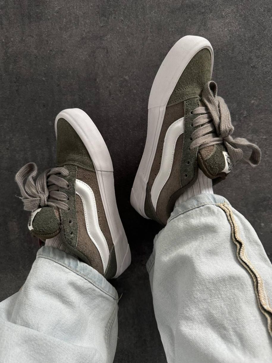 Кеди хакі з білим Vans KNU PLATFORM KHAKI 11130 фото