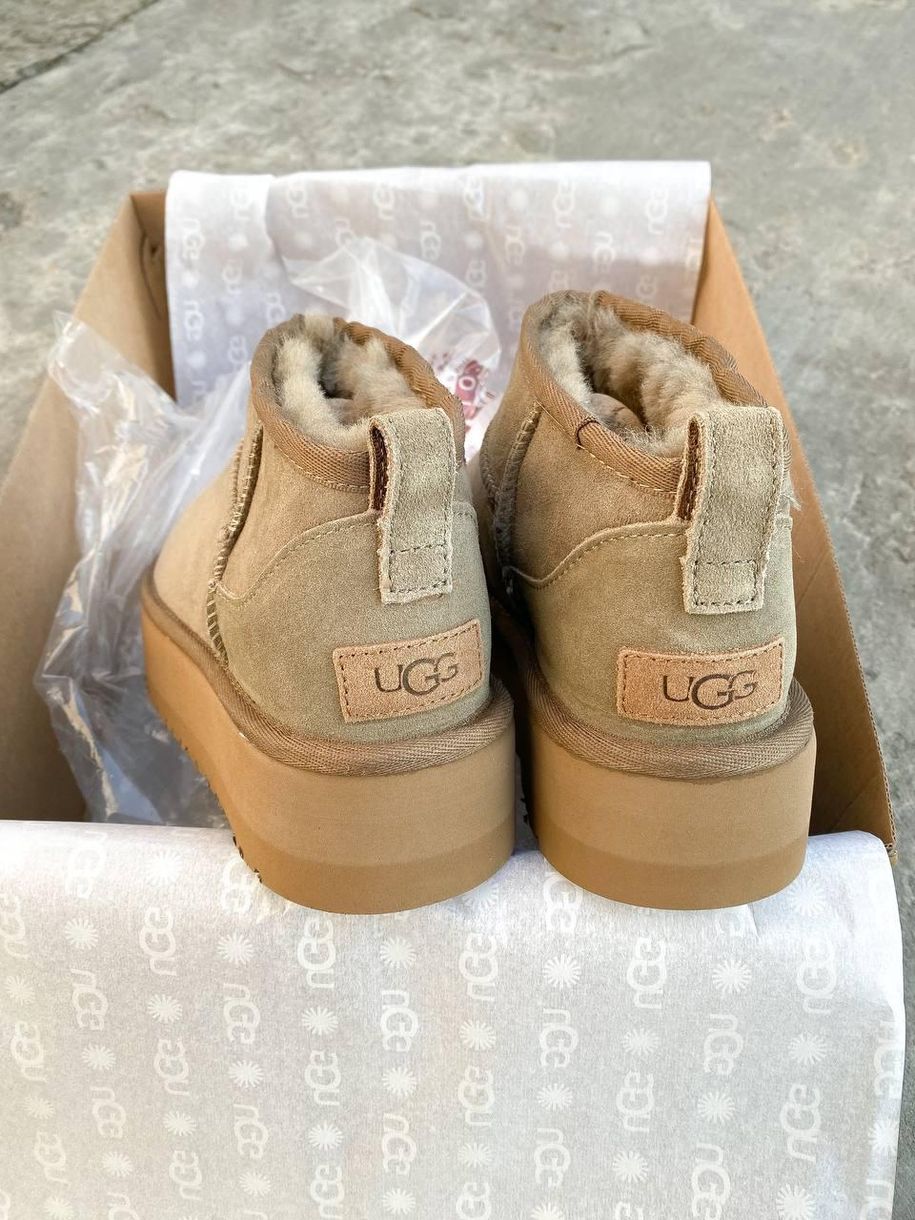 Зимові чоботи UGG Ultra Mini Platform Beige 2.0 6492 фото