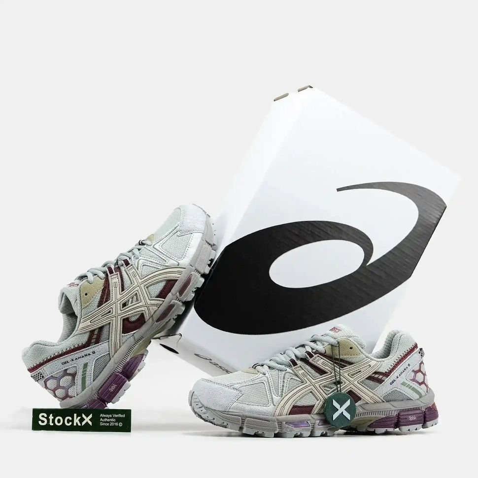 Asics Gel-Kahana 8 Light Grey Cream Burgundy