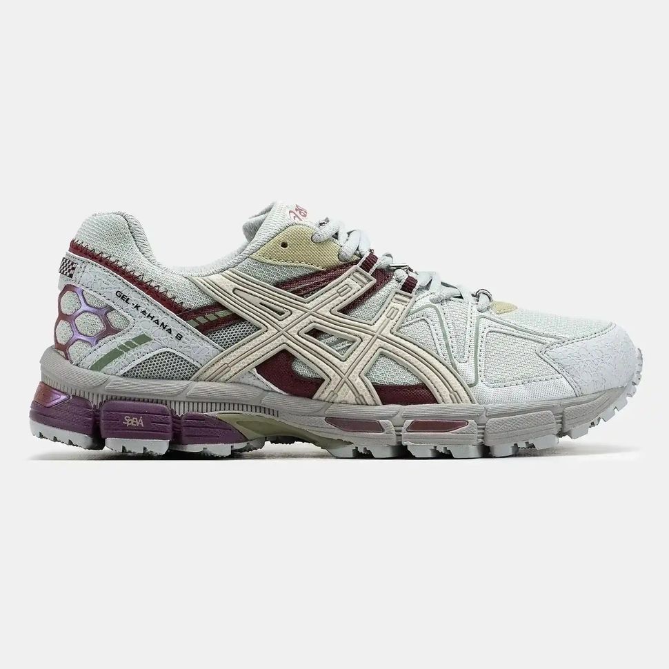 Asics Gel-Kahana 8 Light Grey Cream Burgundy