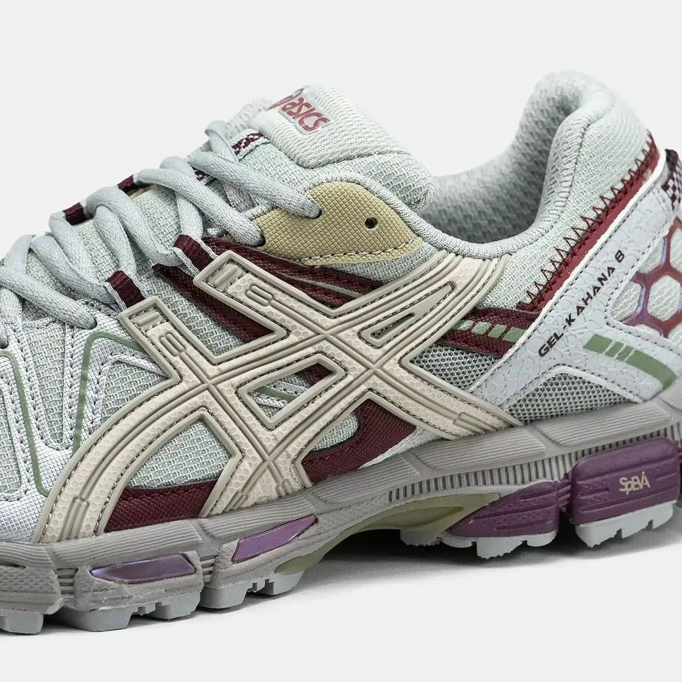 Asics Gel-Kahana 8 Light Grey Cream Burgundy