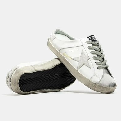 Golden Goose Superstar Mule White Grey
