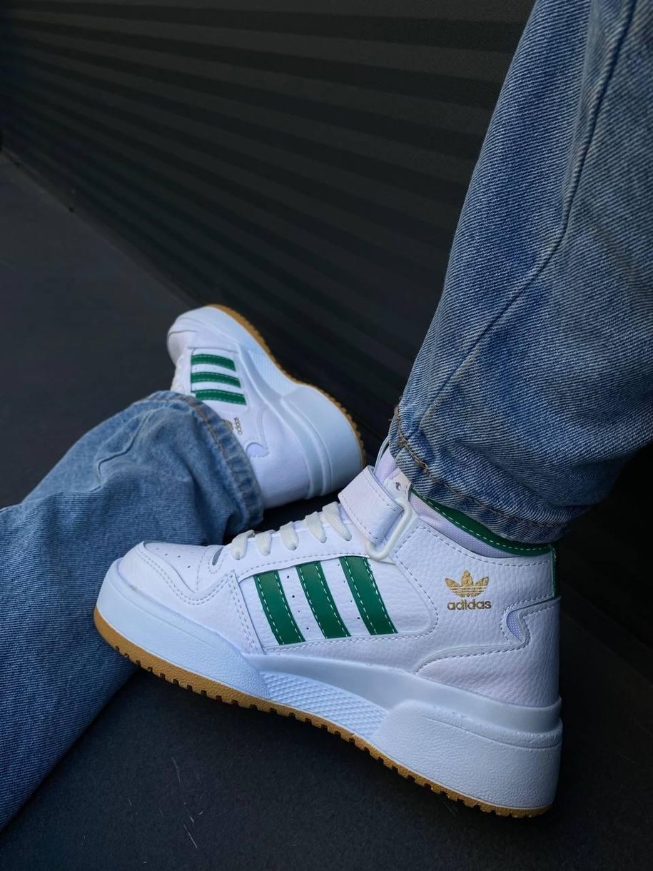 Кросівки Adidas Forum White Green High v2 8698 фото