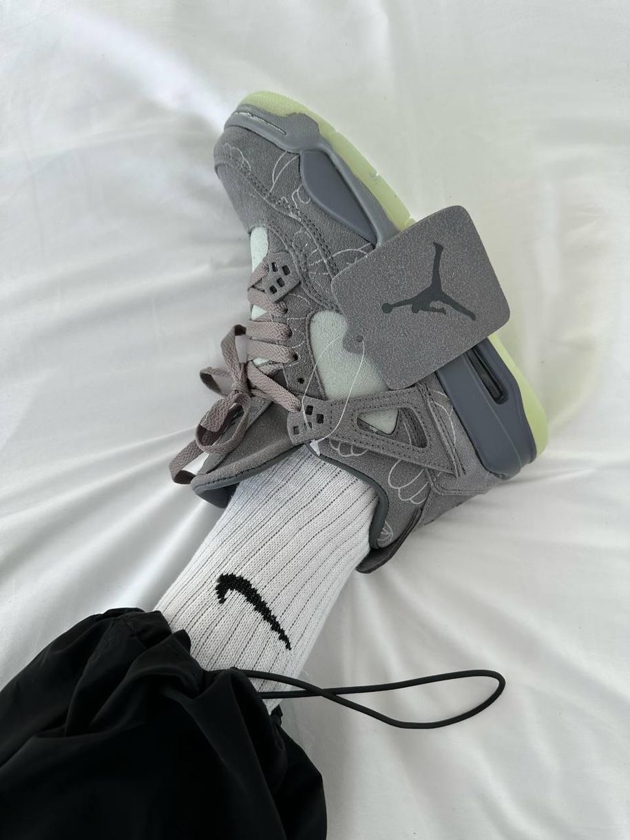 Баскетбольні кросівки Nike Air JORDAN 4 x Kaws Grey 9949 фото