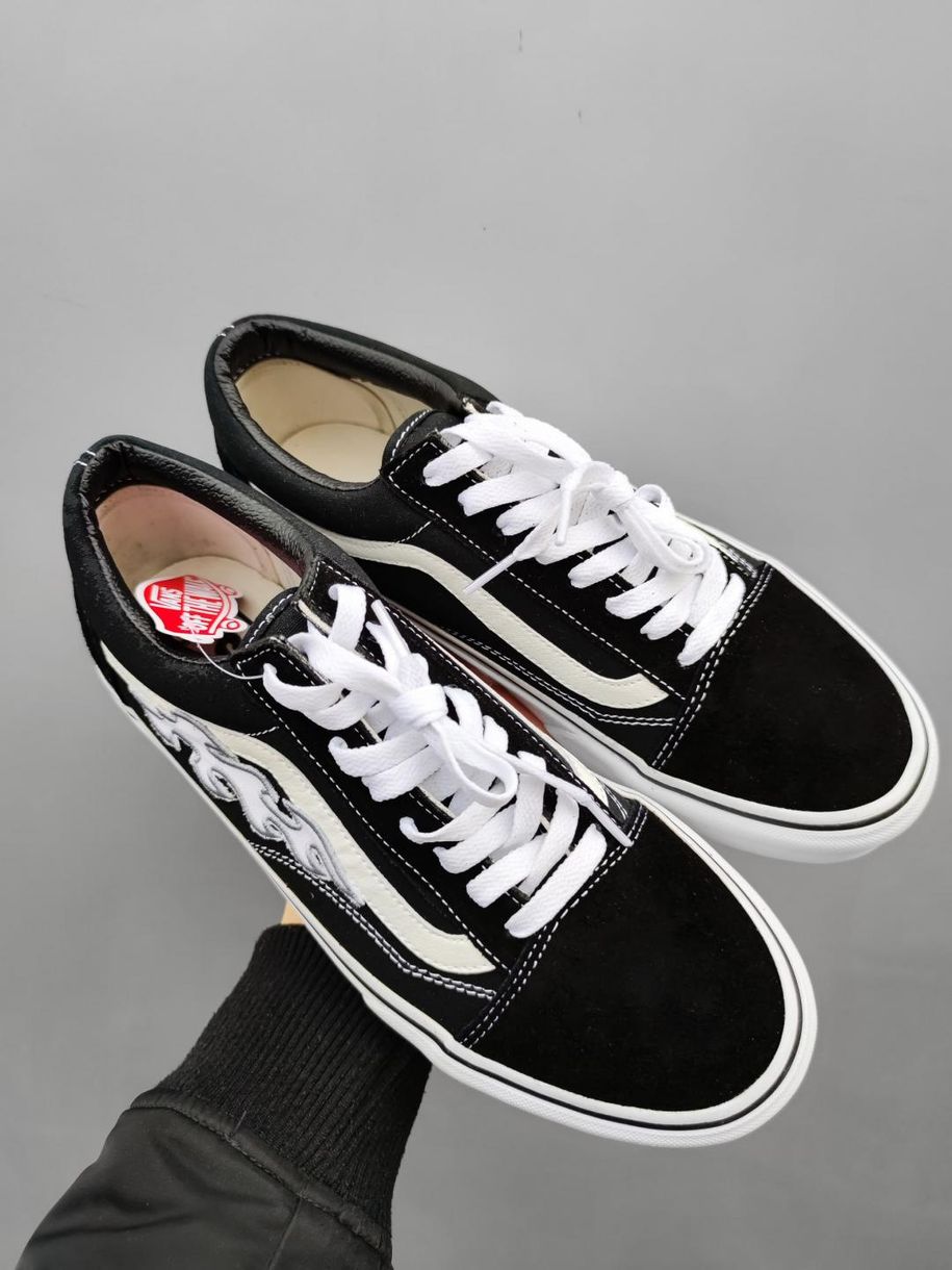 Кеди Vans Old Skool flame Black White 10172 фото