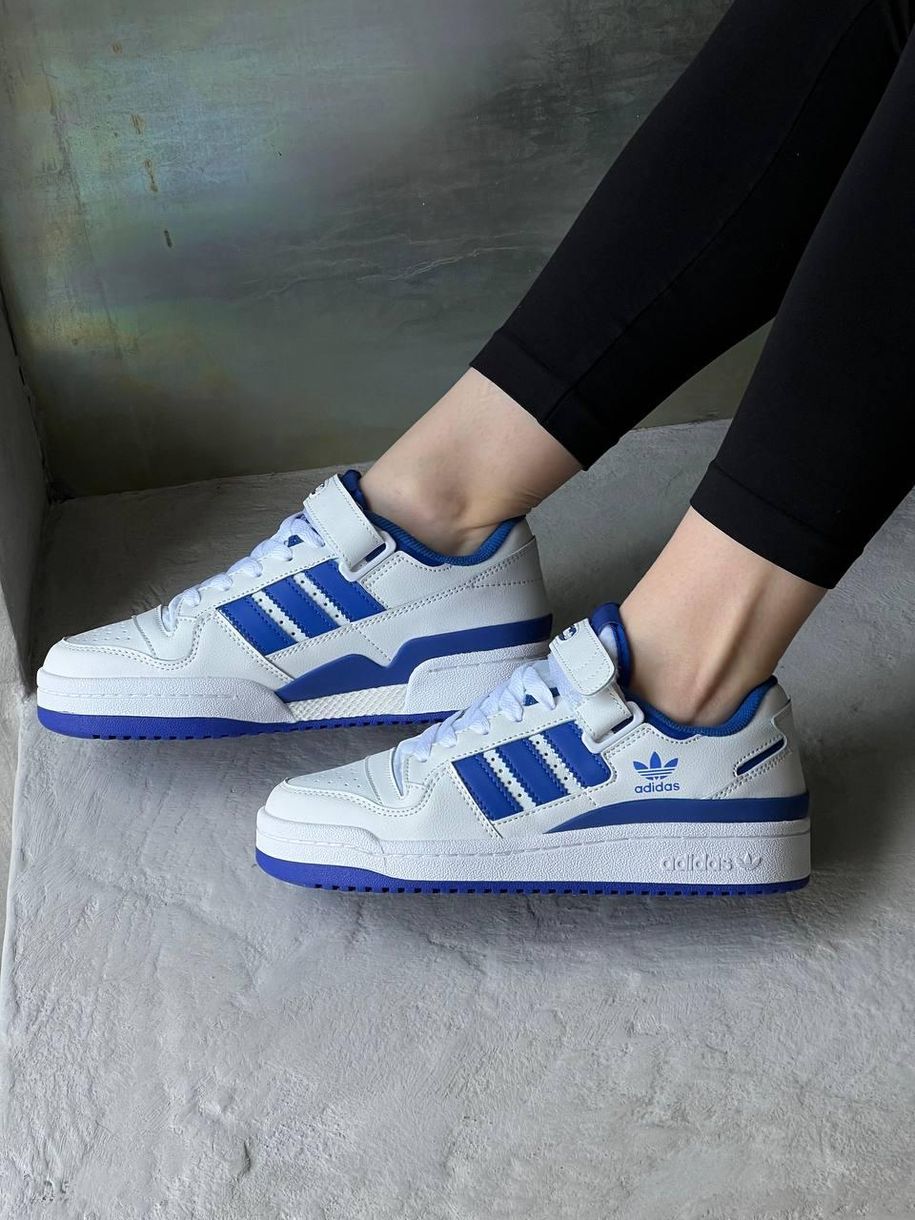 Кросівки Adidas Forum Low White Blue 9705 фото
