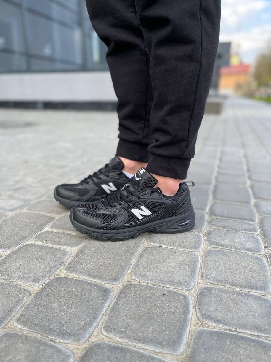 Кроссовки New Balance 530 Black White Logo 7430 фото