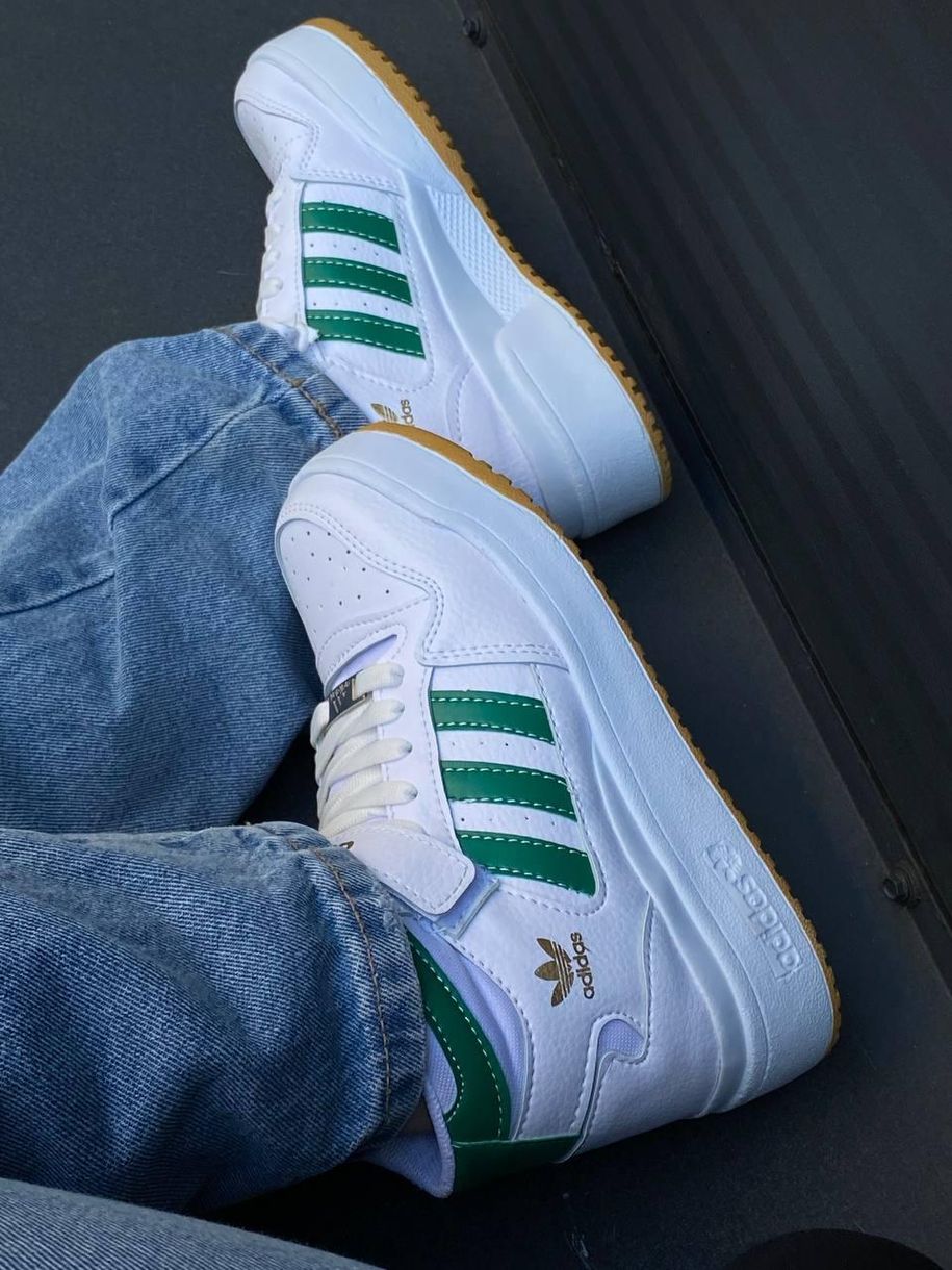 Кросівки Adidas Forum White Green High v2 8698 фото