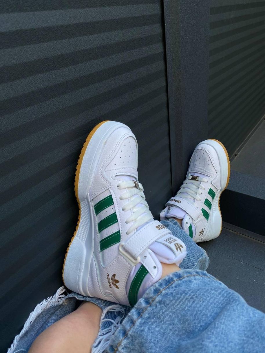 Кросівки Adidas Forum White Green High v2 8698 фото