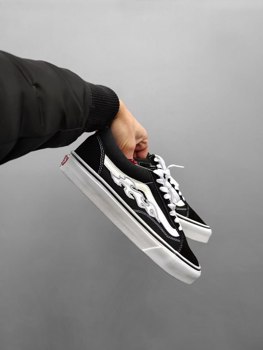 Кеди Vans Old Skool flame Black White 10172 фото