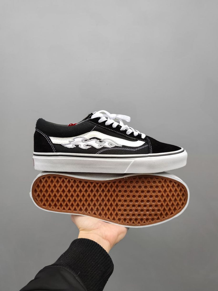 Кеди Vans Old Skool flame Black White 10172 фото