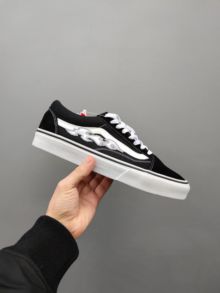 Кеди Vans Old Skool flame Black White 10172 фото