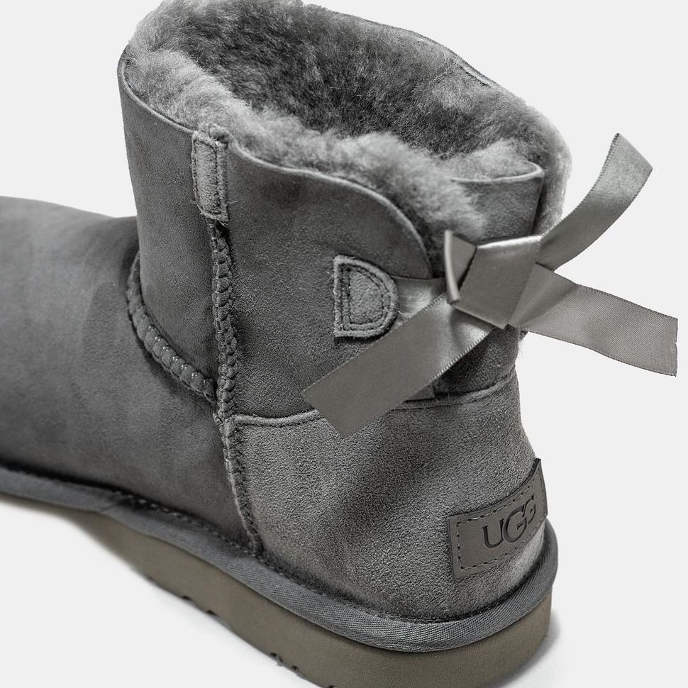 Зимові чоботи UGG Mini Bailey Bow Grey 9759 фото