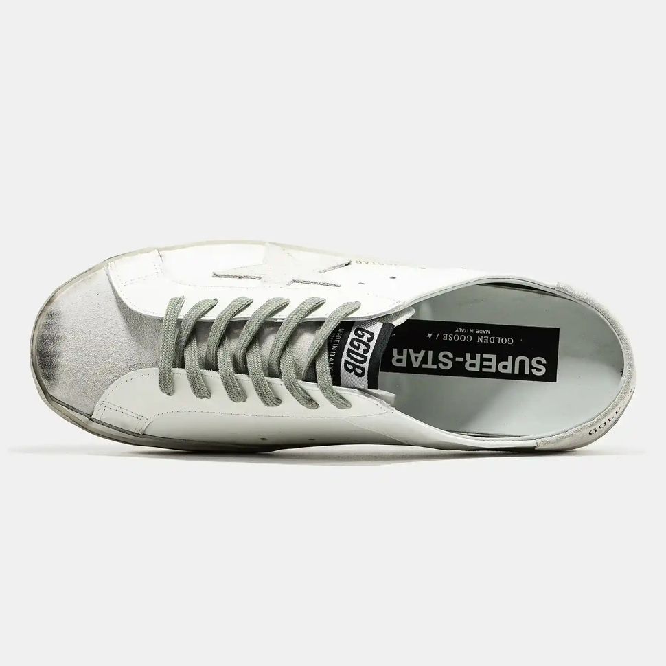 Golden Goose Superstar Mule White Grey