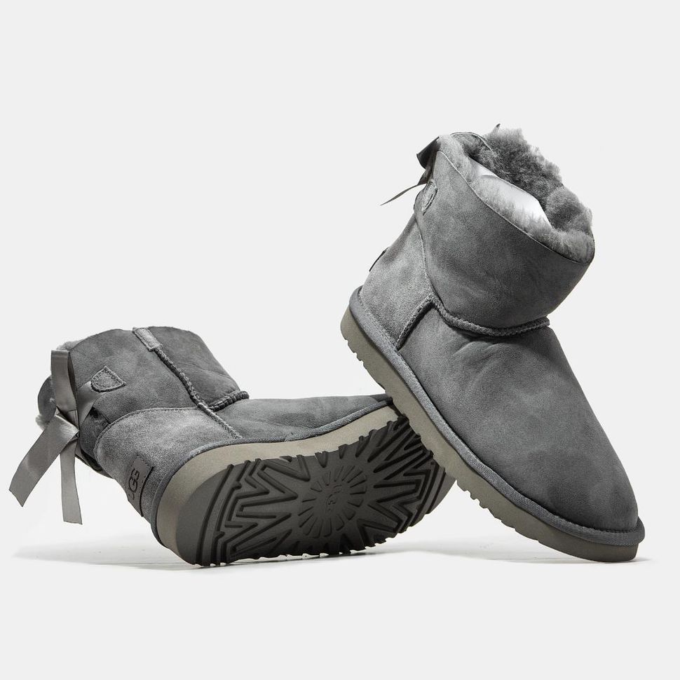 Зимові чоботи UGG Mini Bailey Bow Grey 9759 фото