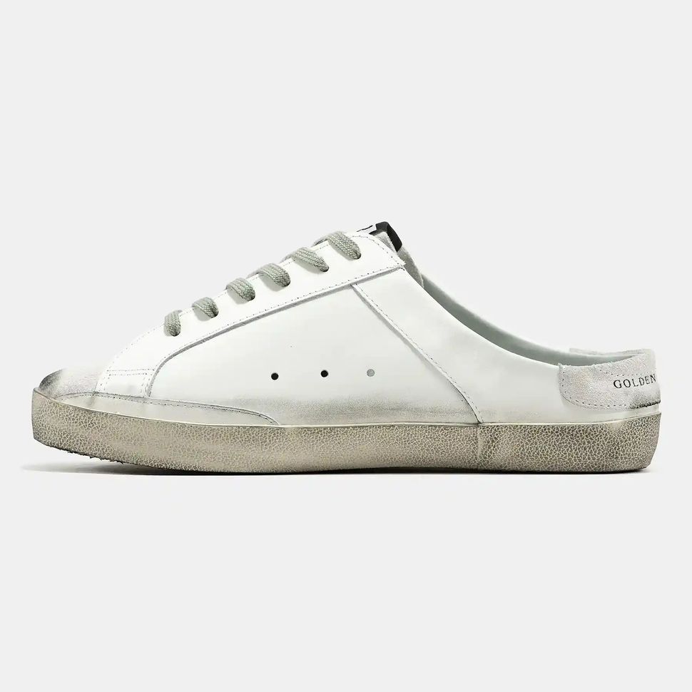 Golden Goose Superstar Mule White Grey