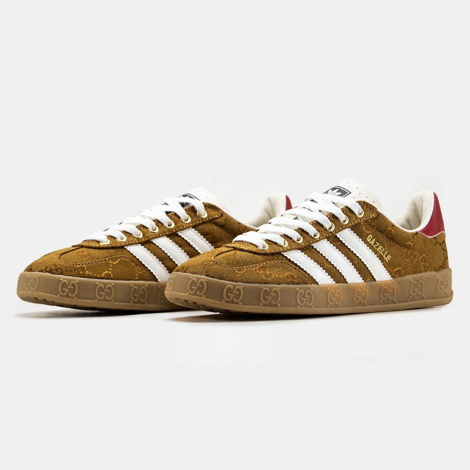 Кросівки Adidas Gazelle x Gucci Brown 3302 фото