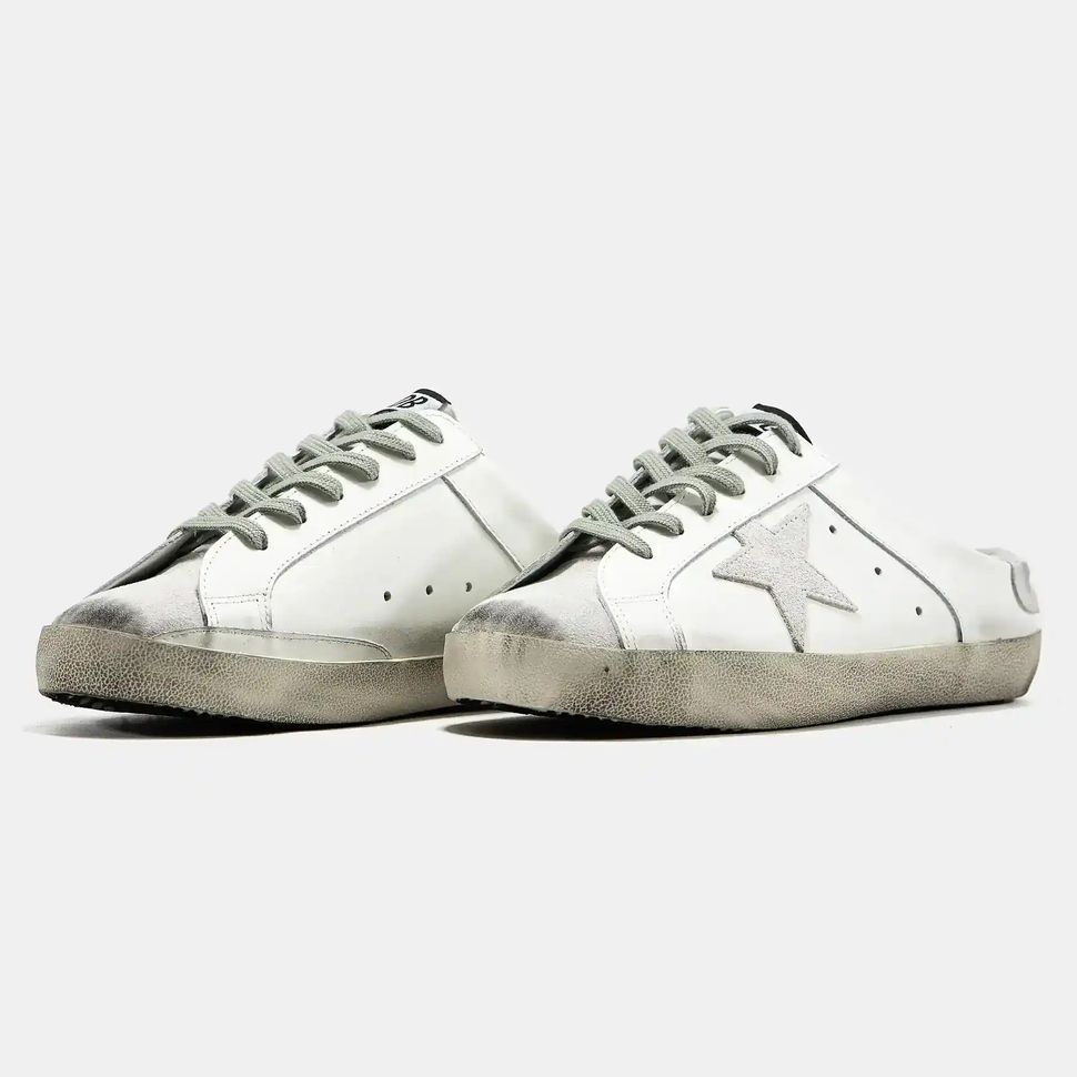 Golden Goose Superstar Mule White Grey