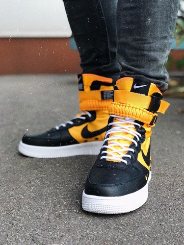 Кросівки Nike Special Fled Air Force 1 Yellow White Black 384 фото