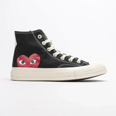Comme des Gar&ccedil;ons PLAY x Converse Chuck 70 High Black Heart, розмір 38