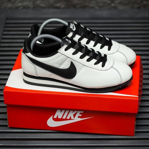 Кроссовки Nike Cortez White Black v2 8872 фото