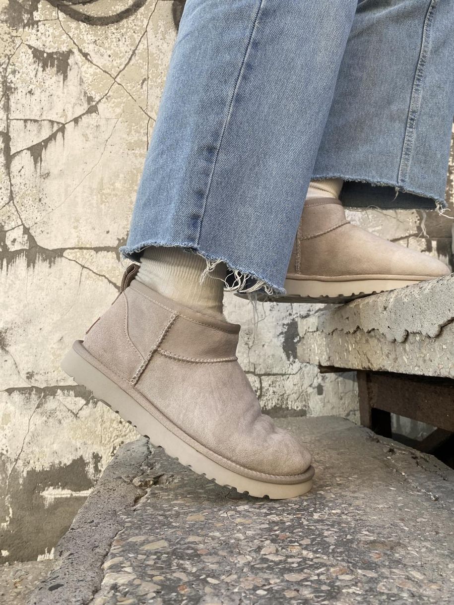 Зимові чоботи Ugg Classic Ultra Mini Light Grey 9425 фото