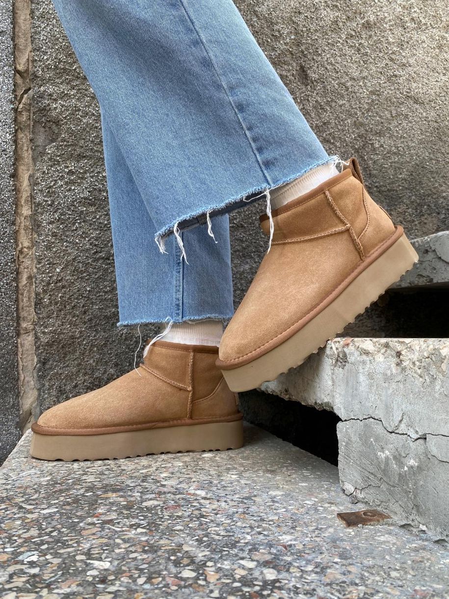 Зимние сапоги Ugg Classic Ultra Mini Platform Chestnut, 36