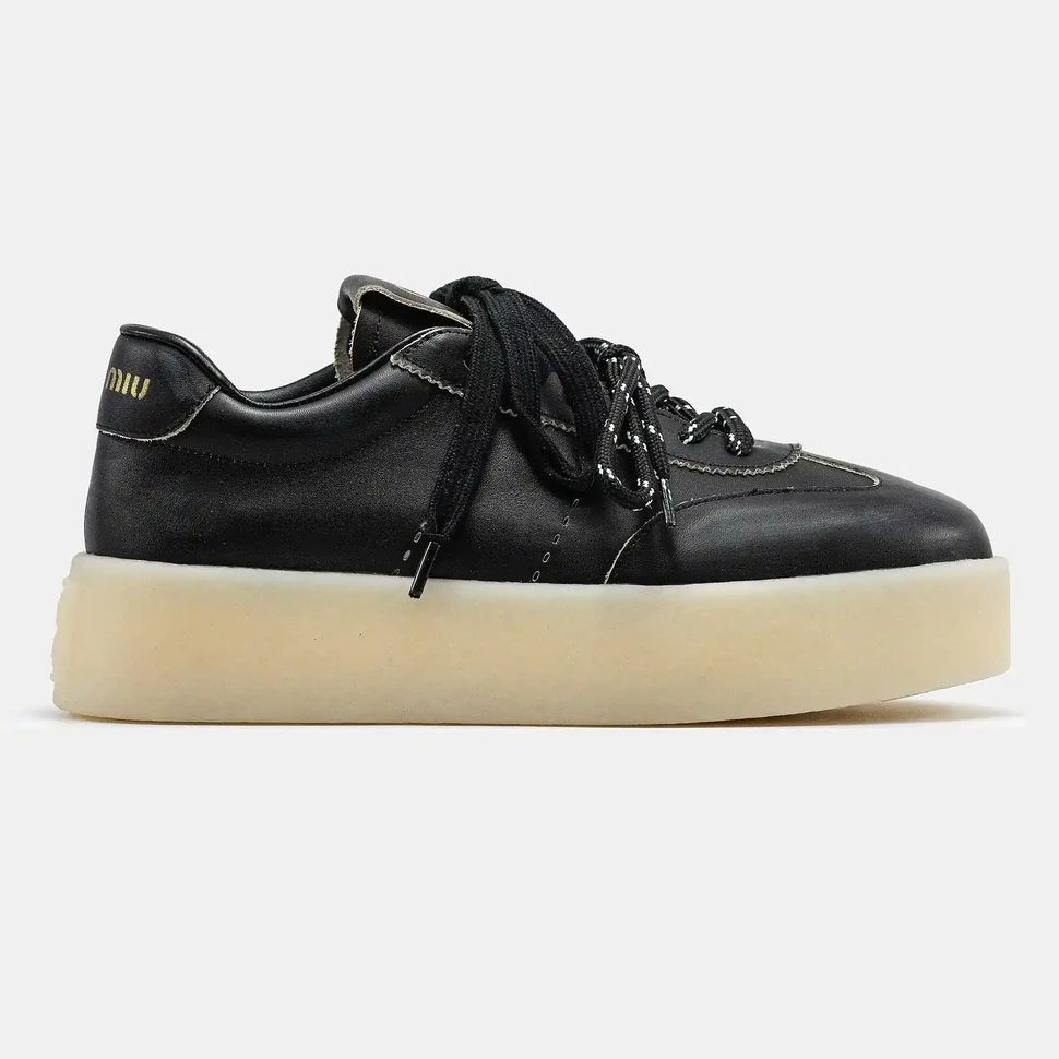Miu Miu Platform Sneakers Black White
