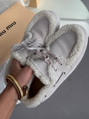 Miu Miu Loafers Light Grey Winter, 36