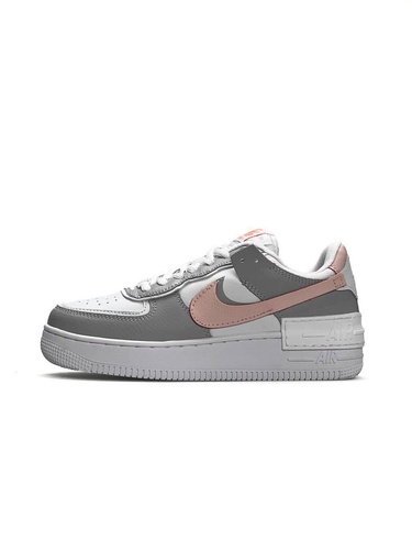 Nike Air Force 1 Shadow White Grey Pink 6663 фото