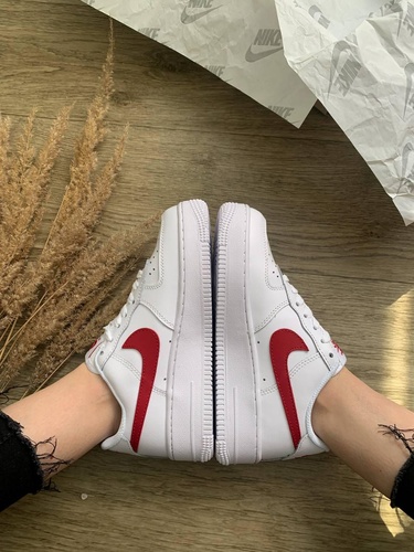 Кросівки Nike Air Force 1 White Red 6 6623 фото