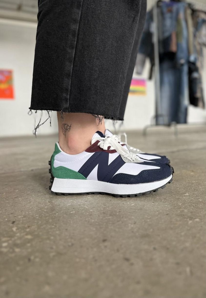 Кросівки New Balance 327 Blue White Green 698 фото