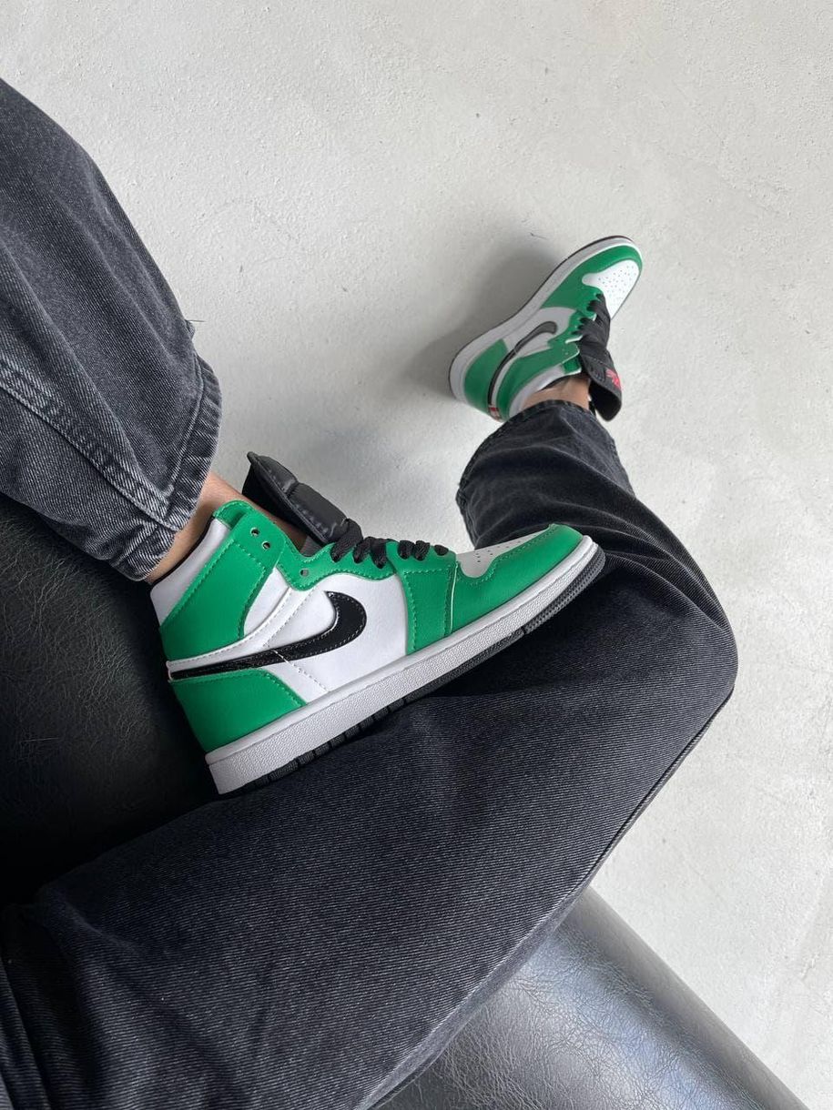 Nike Air Jordan 1 Retro High Green White Black 2063 фото