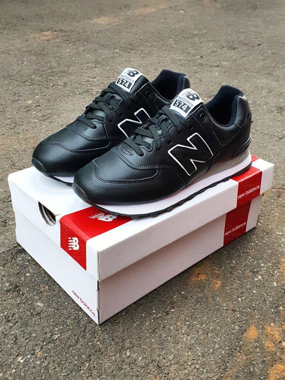 Кроссовки New Balance 574 Black Leather 6173 фото