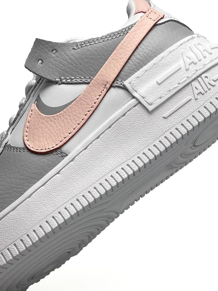 Кросівки Nike Air Force 1 Shadow White Grey Pink 6663 фото