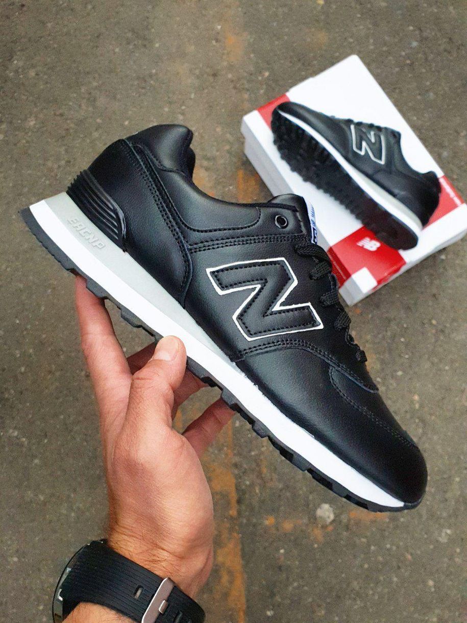 Кроссовки New Balance 574 Black Leather 6173 фото