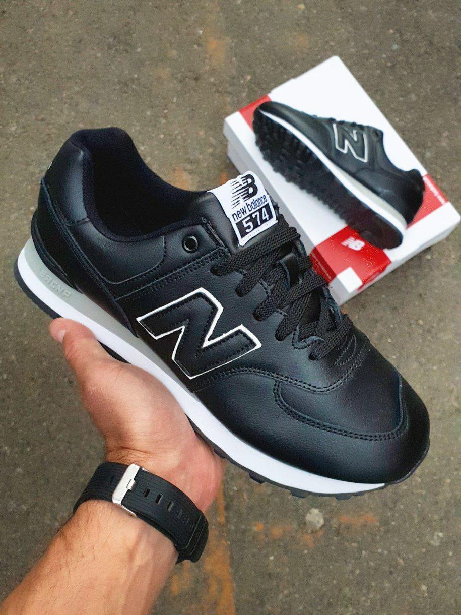 Кроссовки New Balance 574 Black Leather 6173 фото