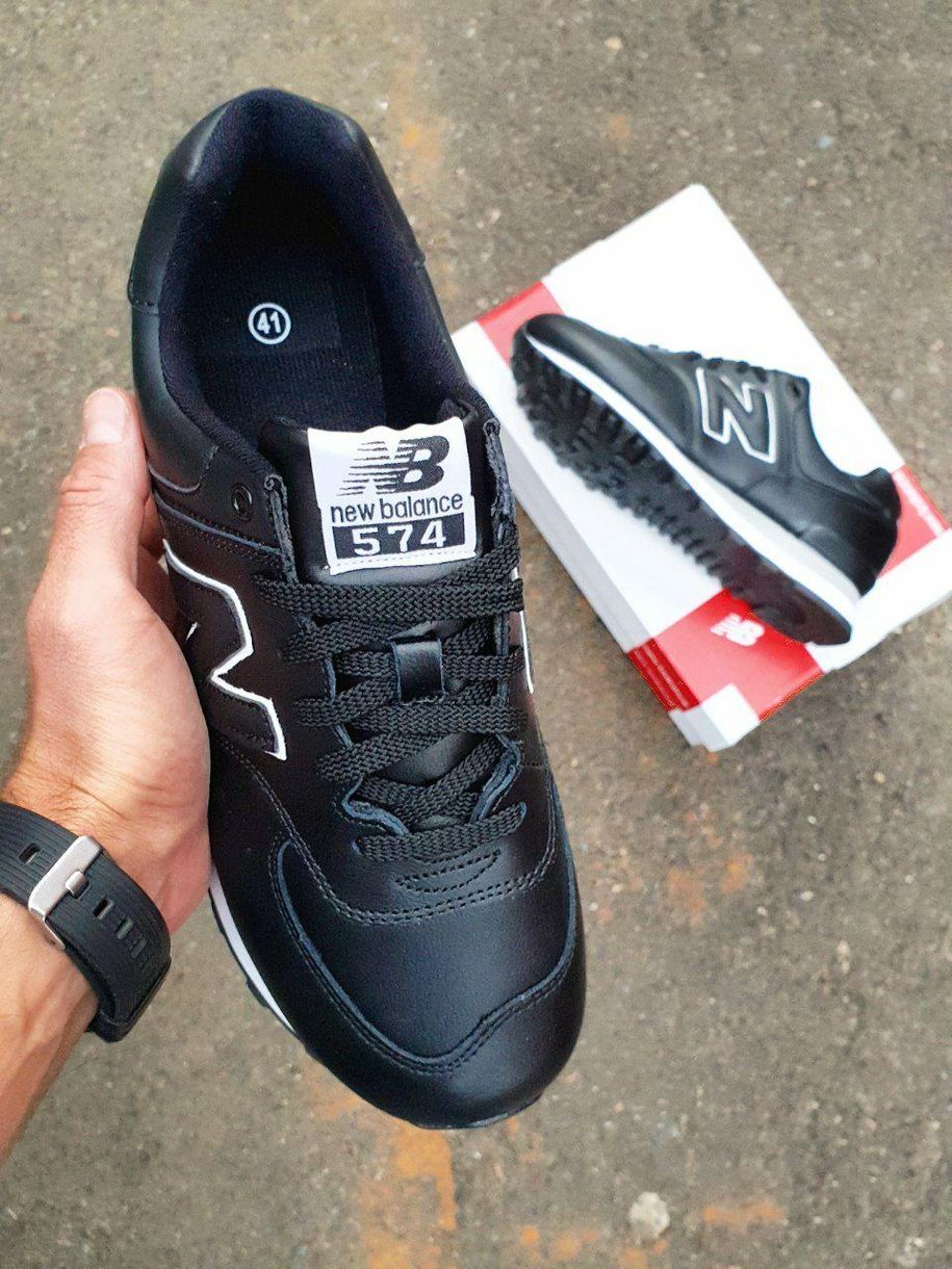 Кроссовки New Balance 574 Black Leather 6173 фото