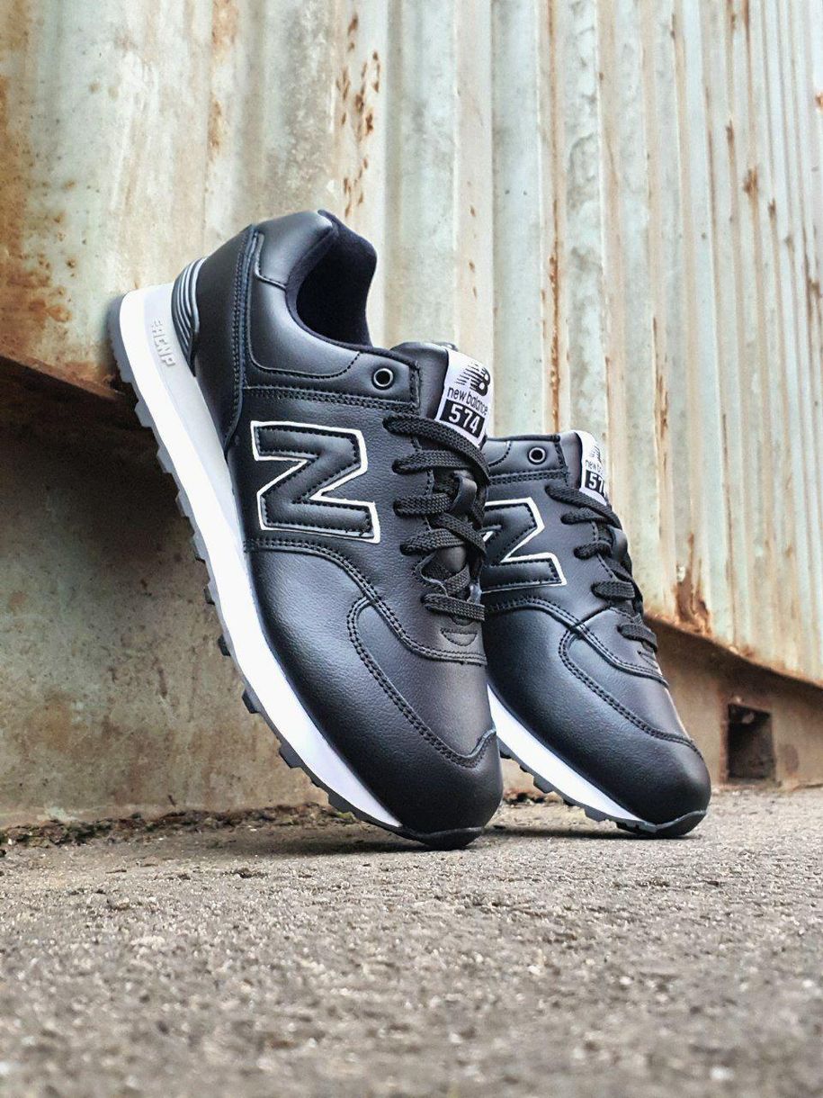 Кроссовки New Balance 574 Black Leather 6173 фото