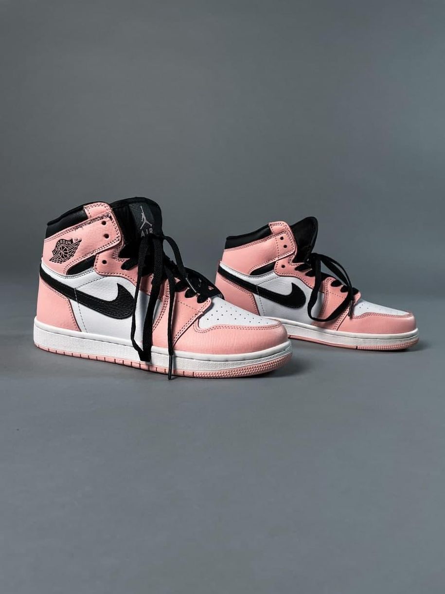 Nike Air Jordan 1 Retro High Pink «Black Logo» 1 5758 фото