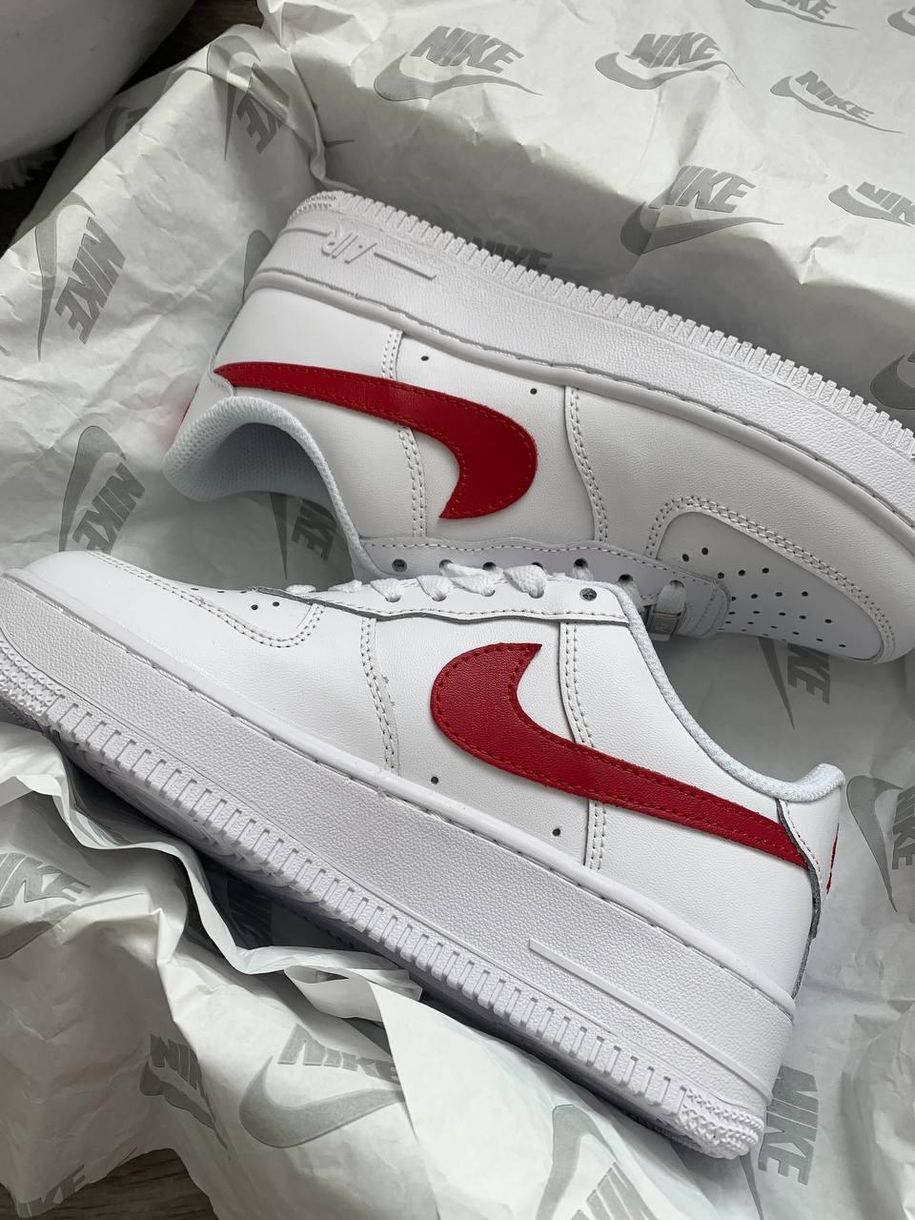 Кроссовки Nike Air Force 1 White Red 6 6623 фото