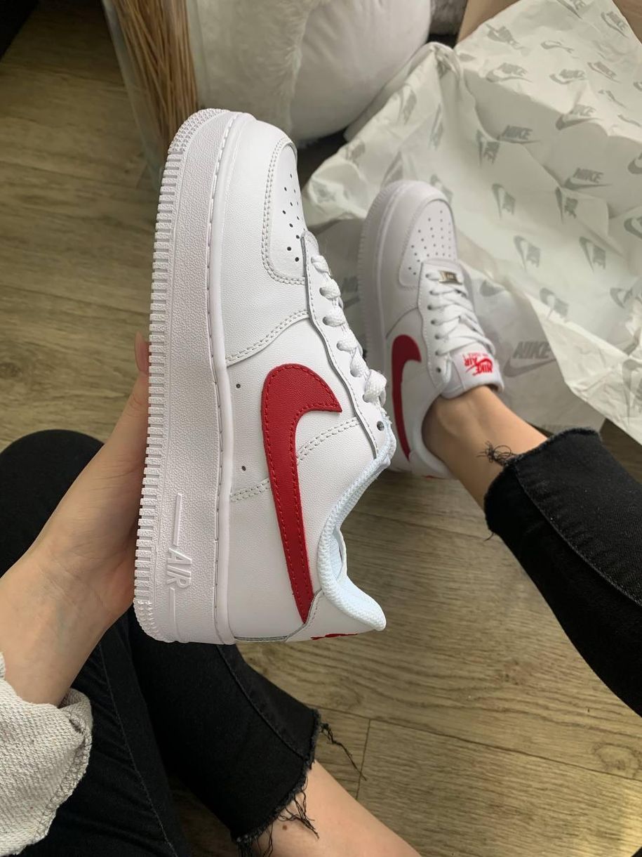 Кроссовки Nike Air Force 1 White Red 6 6623 фото