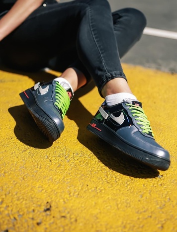 Кросівки Nike Air Force 1 Vandalized Iridescent Black Green 201 фото