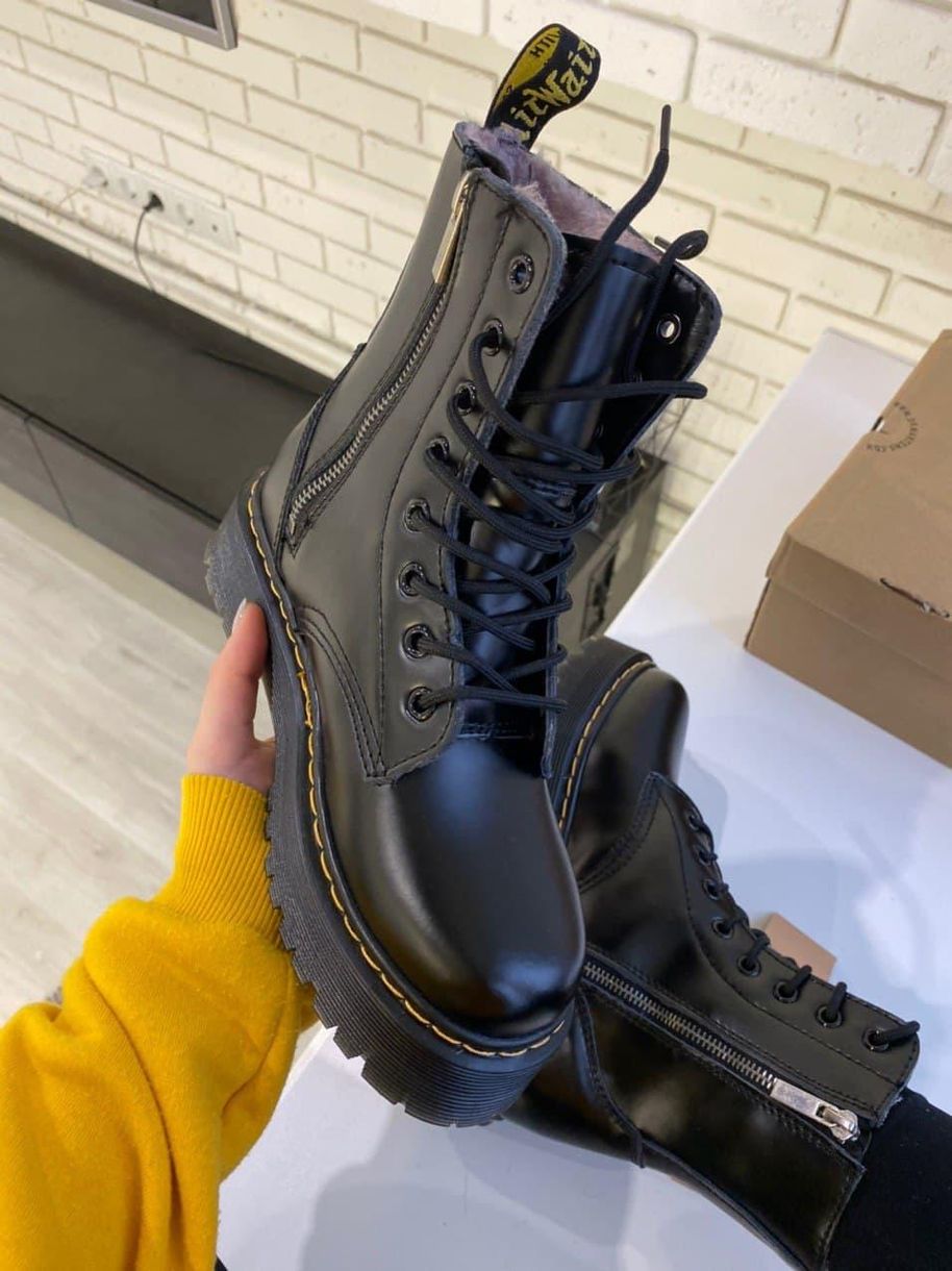 Зимові Черевики Dr. Martens 1460 JADON High Fur Black No Logo 2 (Змейка) 4285 фото