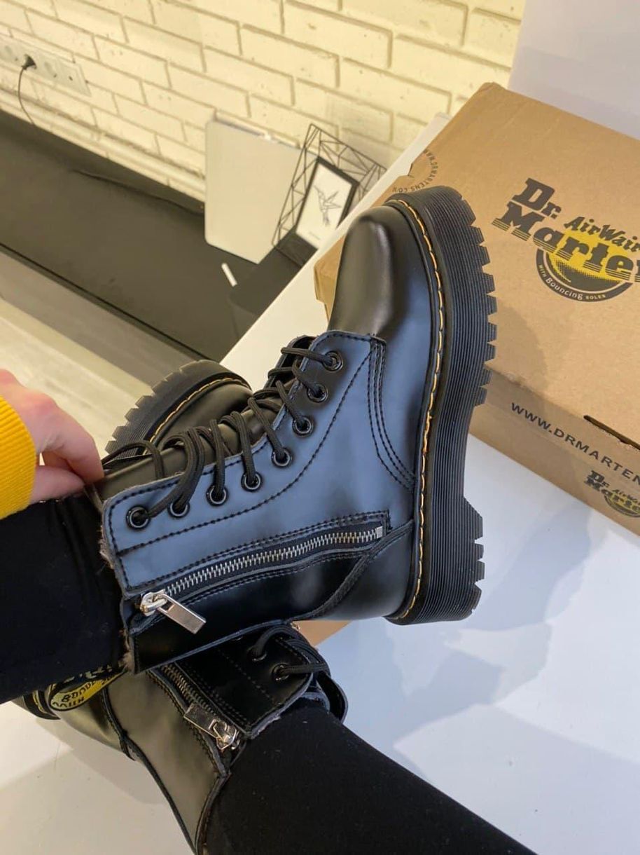 Зимові Черевики Dr. Martens 1460 JADON High Fur Black No Logo 2 (Змейка) 4285 фото