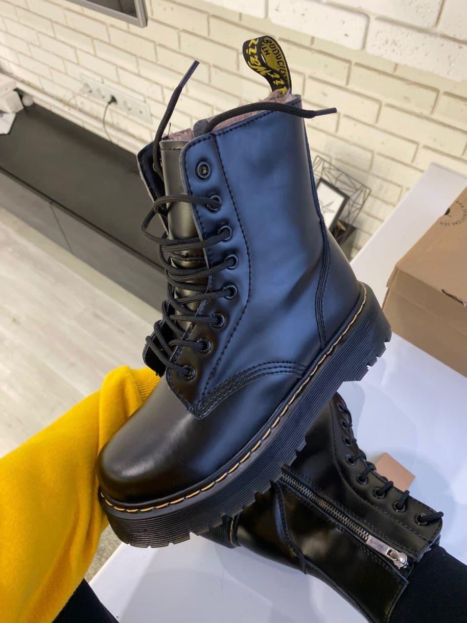 Зимові Черевики Dr. Martens 1460 JADON High Fur Black No Logo 2 (Змейка) 4285 фото