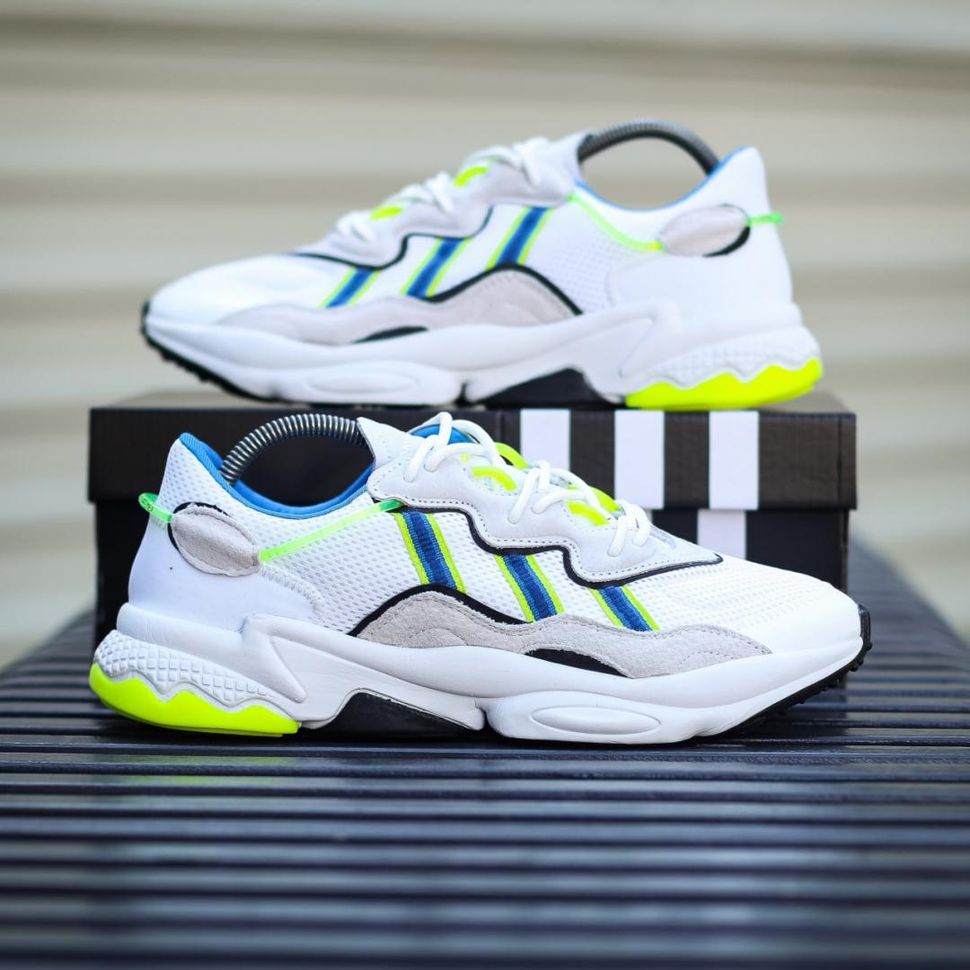 Кроссовки Adidas Ozweego White Green 8939 фото